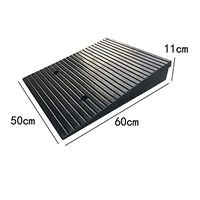 Quisilife Rubber Ramp 12cm High Rubber Road Along The Slope of The Slope Uphill Step Step Cushion Buffer with Backstop (Color : Black, Size : 50x60x11cm)