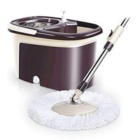 Xiaochongshan Spin Mop And Bucket Reusable Microfiber Stainless Steel 360 Spinning Mop Bucket Floor Cleaning System，Mop bucket set (Color : Brown, Size : 32x51x30cm)