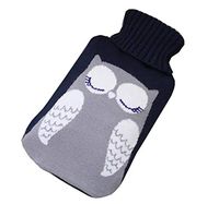 Safe PVC Hot Water Bottle with Detachable Knitted Fabric Cover Hot Therapies 1.8 Litre(Owl)