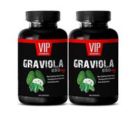 Prime Graviola Soursop Extract 650mg- Soursop Graviola Immune and Mood Support (2 Bottles 200 Capsules)