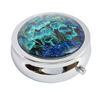Halulu Fungus Custom Fashion Round Glass Pill Case 2.1 Inch Tablet Holder Storage Bag Wallet