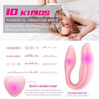 Couples Funny Double 10 Speed U Shape Stimulate Women Manual Wireless Remote Control Funny Toys,with Retail Box