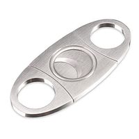 CiTree Cigar Cutter, Stainless Steel Guillotine Double Cut Blade in Black Gift Pouch (Silver)