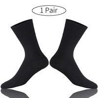 Forcool Crew Diabetic Socks, Men's Women's Diabetic Extra Wide Moisture Wicking Cotton Socks with Cushioned Heel Non Binding Top Seamless Toe, 1 Pair Black X Large