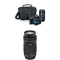 Canon EOS Digital SLR Camera Kit with EF-S 18-55mm and EF 75-300mm Zoom Lenses with 55-250mm F4-5.6 IS STM Lens