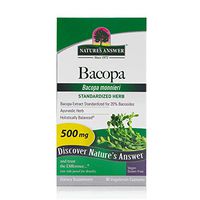 Nature's Answer Bacopa Monnieri | Helps Improve Memory & Reduces Anxiety | NON-GMO| No Preservatives | Gluten-Free, Vegan & Vegetarian – 500mg (90 Capsules)