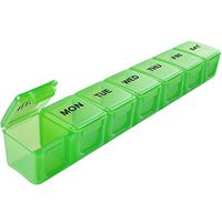 Extra Large Weekly Pill Organizer, Sukuos XL Daily Pill Cases for Pills/Vitamin/Fish Oil/Supplements (Green)