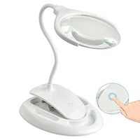 ElectroOptix Desktop Clamp Magnifying Glass with LED Lamp Touch Switch Silicone Hose for Crafts Hobbies Inspection Reading Jewelry Repair