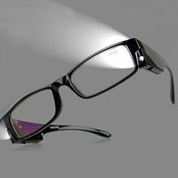 Bright LED Readers with Lights Reading Glasses Lighted Magnifier Nighttime Reader Compact Full Frame Eyewear Clear Vision Unisex Clear Vision Lighted Eye Glasses (+4.00)