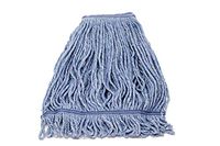 KLEEN HANDLER Heavy Duty Commercial Mop Head Replacement | Wet Industrial Blue Cotton Looped End String Cleaning Mop Head Refill