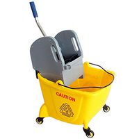 Commercial industrial mop bucket, 24L large capacity squeeze hotel cleaning bucket 360° rotating bucket floor cleaning system, suitable for churches hospitals schools
