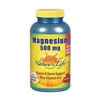 Natures Life Magnesium 500mg | High Potency Magnesium Supplement Plus Vitamin B-6 for Muscle & Nerve Support | Non-GMO | 275 Vegetarian Capsules