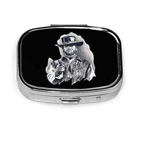 SUW Gunman Clint Eastwood Pill Case Portable Compartment Medicine Pill Organizer,Pill Box for Pocket Or Purse