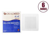 Dealmed Sterile Bordered Gauze Island Dressings, Non-Stick, Latex-Free, 6" x 6" (25/Box, 6/Case)