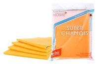 Super Chamois - Extra Large 20" X 27" Super Absorbent Cleaning Cloth - 4 Pack - Holds 20x It's Weight In Liquid (4, Orange)