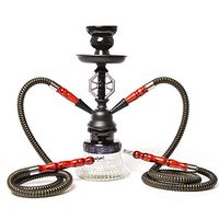 SSOLEREIT Water Bong Hookah Glass Vase with 2 Hose Beaker Bong Glass Water Ice Bubblers Handmade Hookahs for Better Shisha Hookah Smoking Enjoyment (Color : Black)
