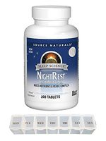 Source Naturals Sleep Science Night Rest with Melatonin Multi-Nutrient and Herb Complex Dietary Supplement - 200 Tablets with Daily Pill Organizer