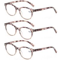 MODFANS Round Stylish Reading Glasses 3 Pair with Spring Hinge Fashion Glasses for Reading for Men and Women +1.50