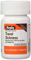 Meclizine HCL 25mg Generic For Bonine Chewable Tablets 100 ea 3 PACK by Rugby