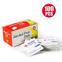 100 Pcs Alcohol Prep Pads,75% Alcohol Pads Wipes, 6X3cm Individually Wrapped Swabs(Easy to Carry）for Glasses, Beauty Tools, Kitchens, Bathrooms, Computers, Cell Phones Cleaning-100PCS/Pack