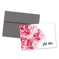 Phi Mu Floral Script Notecards(6)