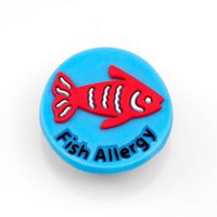 StickyJ USA Fish Allergy Rubber Medical Bracelet Button for Children