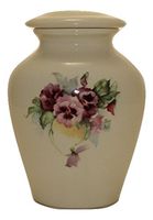 Pansy Urn- Pansies Cremation Urn or Keepsake for Ashes - Hand Made Pottery (x-Small 29 Cubic Inches)