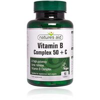 Natures Aid Vitamin B Complex 50 High Potency (with Vitamin C) 90 Tabs - 4 Pack