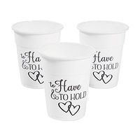 Fun Express - To Have & To Hold Disposable Cups - Use for Weddings or Bridal Shower - Add Something Special that Everyone Will Love