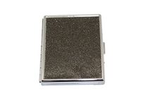 Pewter Glitter Compact (9 100s) Metal-Plated Cigarette Case & Stash Box