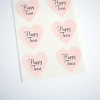 Happy Tears Stickers by Once Upon Supplies, Seals and Labels for Tissues, Wedding Favors, 1.5 Inches x 1.5 Inches, Blush Pink, 48 Stickers