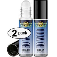 Ho Wood Roll On Essential Oil Rollerball (2 Pack - Pure HO Wood Oil) Pre-diluted with Glass Roller Ball for Aromatherapy, Kids, Children, Adults Topical Skin Application - 10ml Bottle
