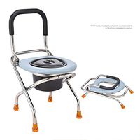 WuLien Folding Bedside Commode Chair - Portable 3 in 1 Toilet Bath Shower Seat for Adults Handicap Elderly, Tool-Free Assembly