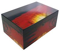 Humidor Supreme Music Piano Cigar Humidor, Musical Notes, Spanish Cedar Tray, 3 Dividers, Holds up to 100 Cigars, by Quality Importers