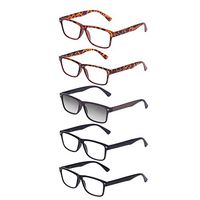 Reading Glasses 5 Pairs with Spring Hinge Readers Unisex Glasses for Reading (Mix Color, 2.50)