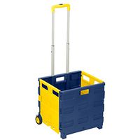 Honey-Can-Do TBL-02869 Rolling, Folding Carry-All Crate, Blue/Yellow