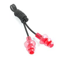 Silicone Earplugs Swimmers with Elastic Cord, 1Pair Soft and Flexible Ear Plugs for Swimming or Sleeping (Red)