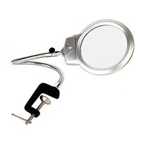 30X Clip-on Magnifying Glass with LED Illumination, HD, Extended Mirror Extended Strap Light, Suitable for Newspaper Reading, Document Viewing, Jewelry Identification, Silver, 107mm/133mm Loupe
