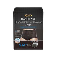 HASOCARE Disposable Moisture Wicking Briefs (Without pad) for Men, 7 Count, Packaging May Vary