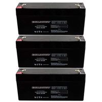 3pc Exell 6V 3.4Ah SLA Battery WB634 for UB634, PS630, D5732 Many Uses Alarm System, fire Alarm, Burglar Alarm, UPS Backup Battery, Smoke Detector, exit Signs, Inverter