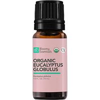 Bloomy Essentials Organic Eucalyptus Globulus Essential Oil 10 mL - USDA Certified Organic - Aromatherapy for Clear Breathing, Mucus Relief, Nausea Relief, Stress Relief - 100% Pure, Therapeutic Grade