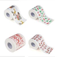 ISKYBOB 4 Rolls of Christmas Funny Toilet Paper Bathroom Tissue Napkin Prank Novelty Gag Gifts Christmas Home Decoration