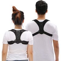 2PCS Posture Corrector for Men and Women, Upper Back Brace for Clavicle Support, Adjustable Back Straightener and Providing Pain Relief from Neck, Back & Shoulder(Universal) (Black)