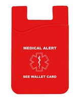 Medical Alert Silicone Phone Wallet Back Emergency Card Holder (MAWC-1001) (1)