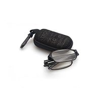 Fashion Compact Mini TR90 Pocket Folding Reading Glasses Presbyopia Readers Eyeglasses with Clip Holder Zipper Case for Men Women (3.5 X)