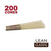 RAW 200 Classic Lean Hemp Cones - W Gallery Box - 109mm Pre Rolled Cones, 40mm Filter Tips, Pure Natural Brown Unbleached Unrefined Rolling Papers, Bulk Pack Bundle, Compare Elements 110mm
