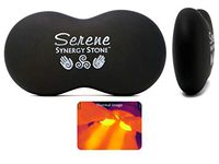 Serene (Original Black)(Single) Synergy Stone - Contoured Hot Stone Massage Tool with Radiant Heat - Relaxing and Therapeutic for Neck, Back, Legs, Feet - Matte Surface for on Skin with Oil only