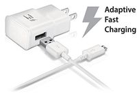 Adaptive Fast Charger Compatible Galaxy S7,S7 Edge S6,S6 Edge,S5,S4,Note 4 Tab S 10.5,A 9.7,4 10.1+5FT Micro USB 2.0 Cable(White)