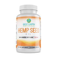 Organic Hemp Seed Oil 1000mg Rich in Omega 3-6-9 for Natural Mood, Sleep and Stress Support 60 Count