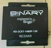 Binary Cables HD-2CAT-1080P-130 Metal Black HDMI Extender Trasmitter Receiver